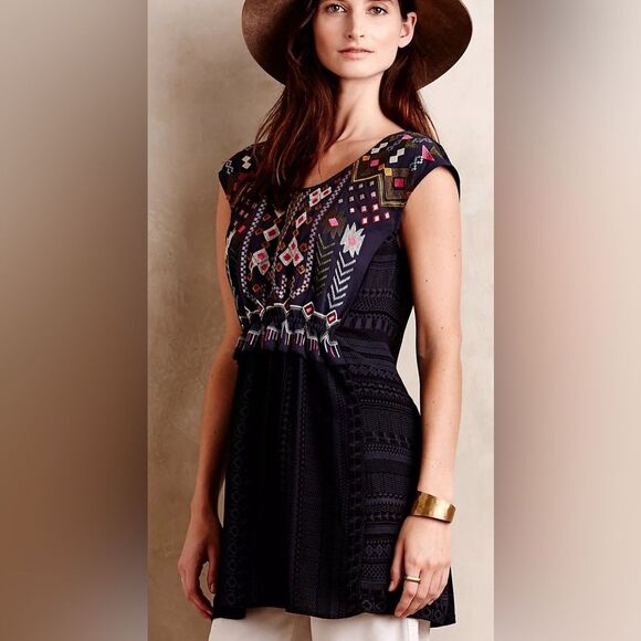Anthropologie One September Barranco Embroidered Tunic - Picture 1 of 7